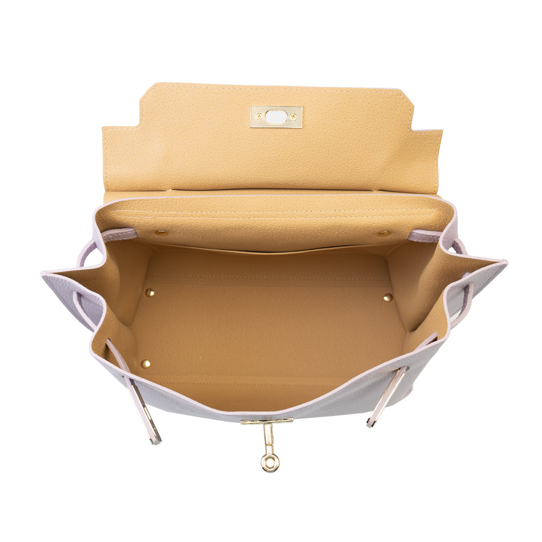 Borsa da donna in pelle naturale lilla Raluca