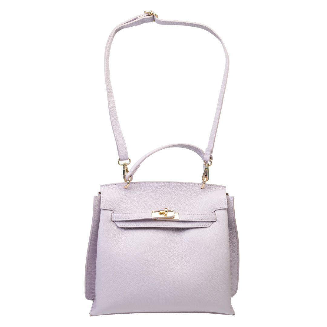 Borsa da donna in pelle naturale lilla Raluca