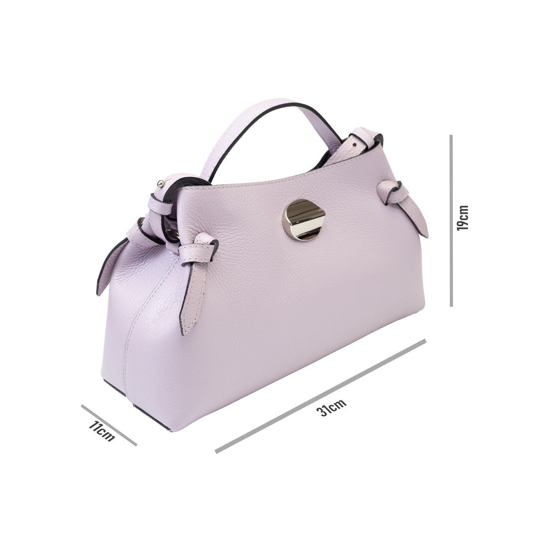 Borsa da donna in vera pelle lilla Tania