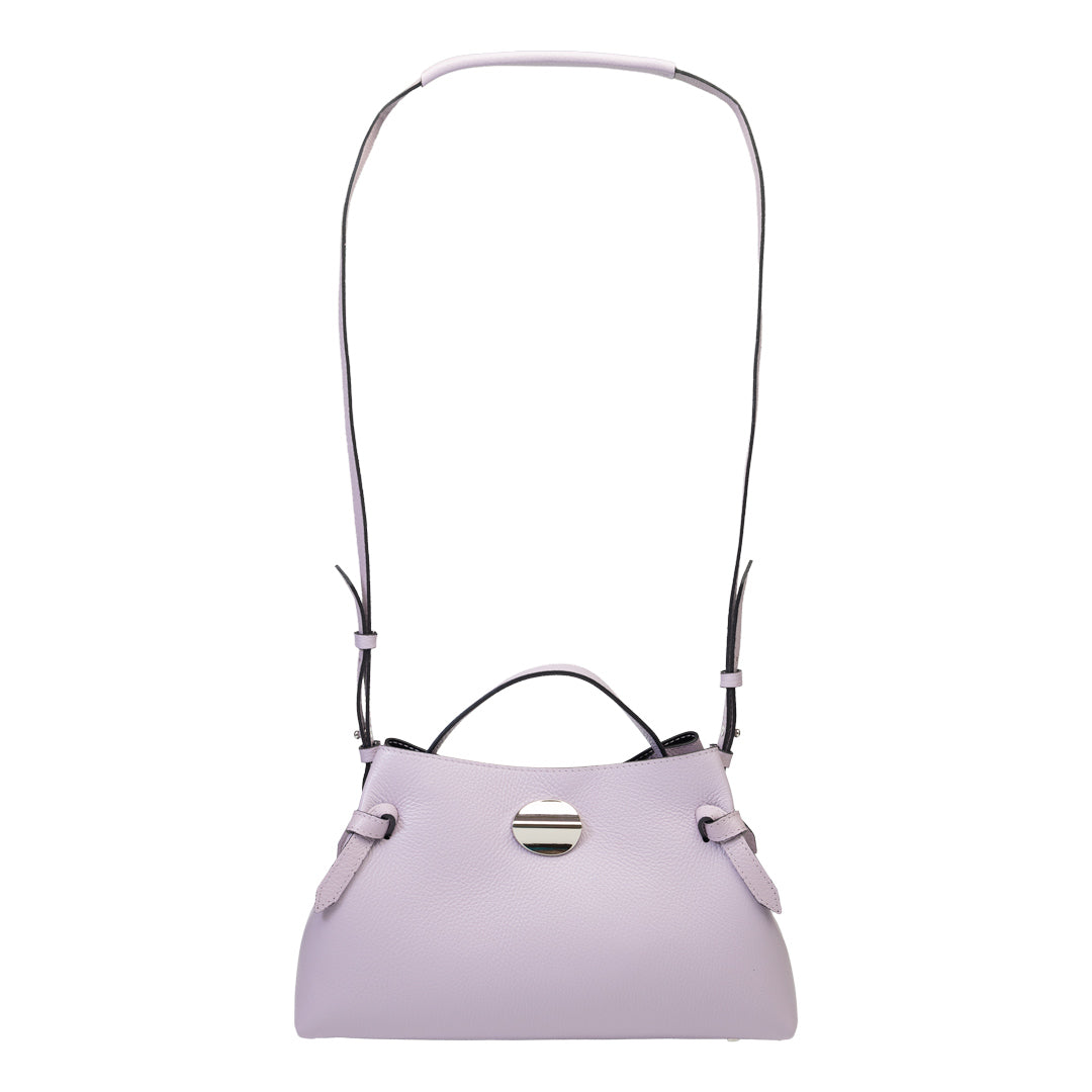 Borsa da donna in vera pelle lilla Tania