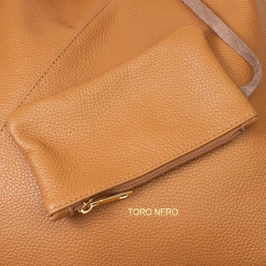 Borsa da donna in vera pelle marrone Camelia