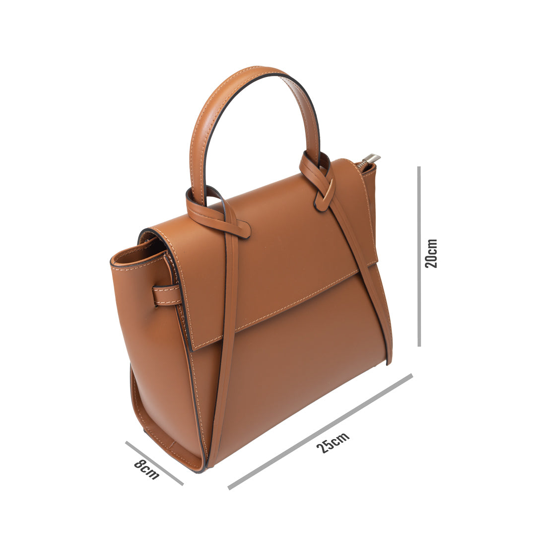 Borsa da donna in pelle naturale marrone Erika