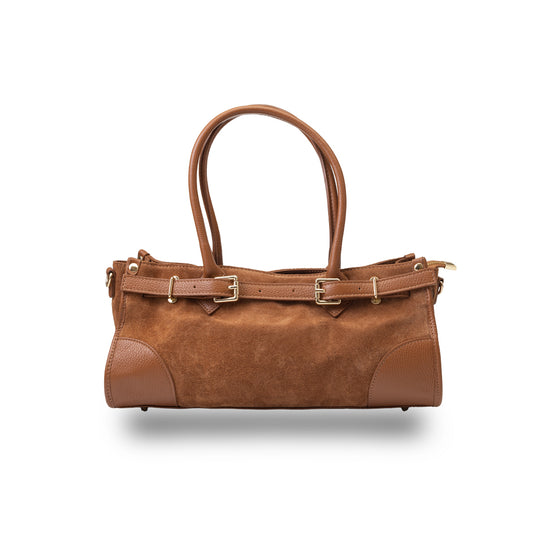 Borsa da donna in vera pelle marrone Evelin