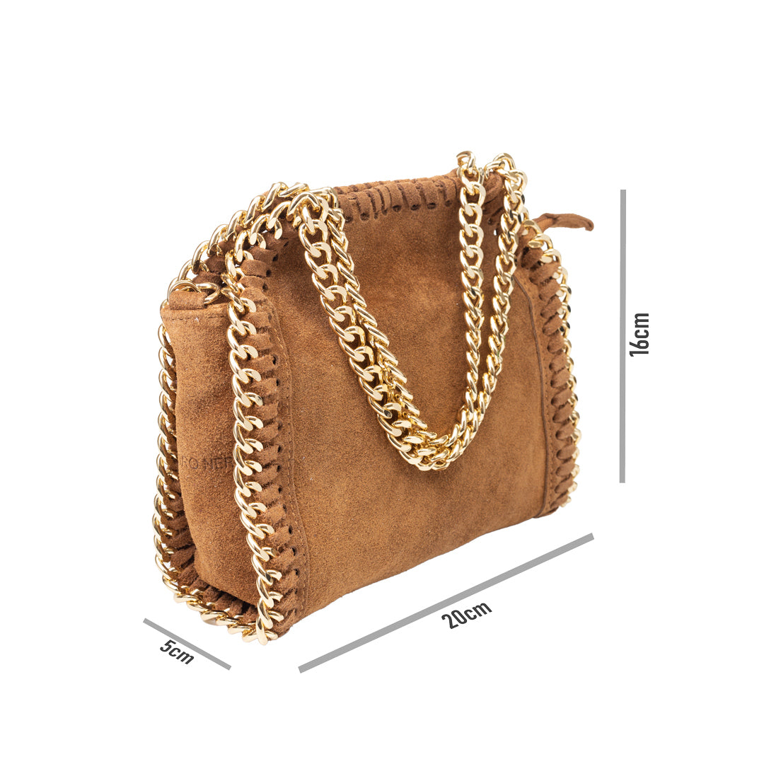 Borsa da donna in vera pelle marrone Ilona