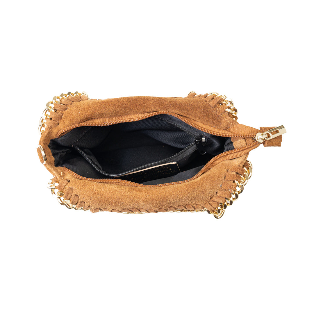 Borsa da donna in vera pelle marrone Ilona