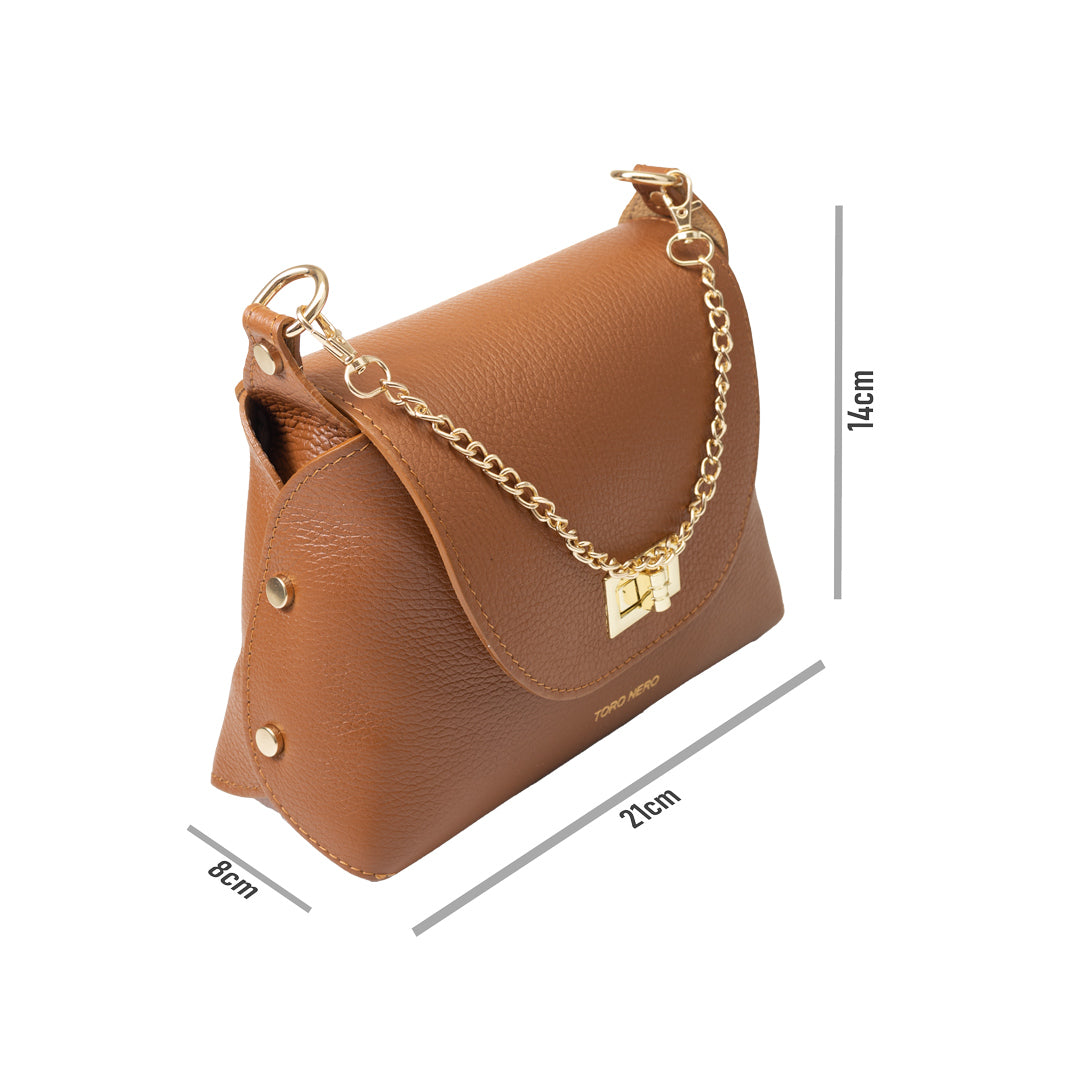 Borsa da donna in pelle naturale marrone Raisa