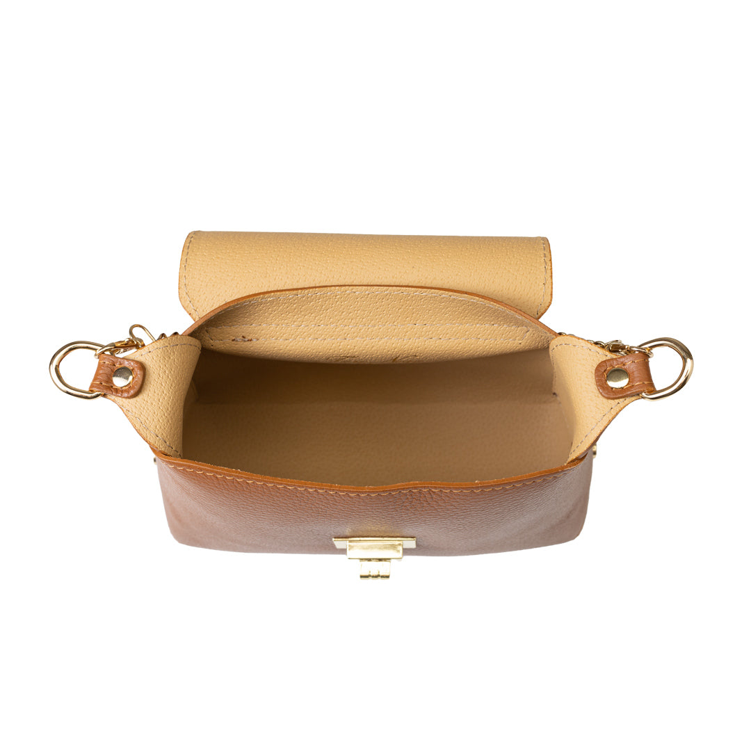 Borsa da donna in pelle naturale marrone Raisa