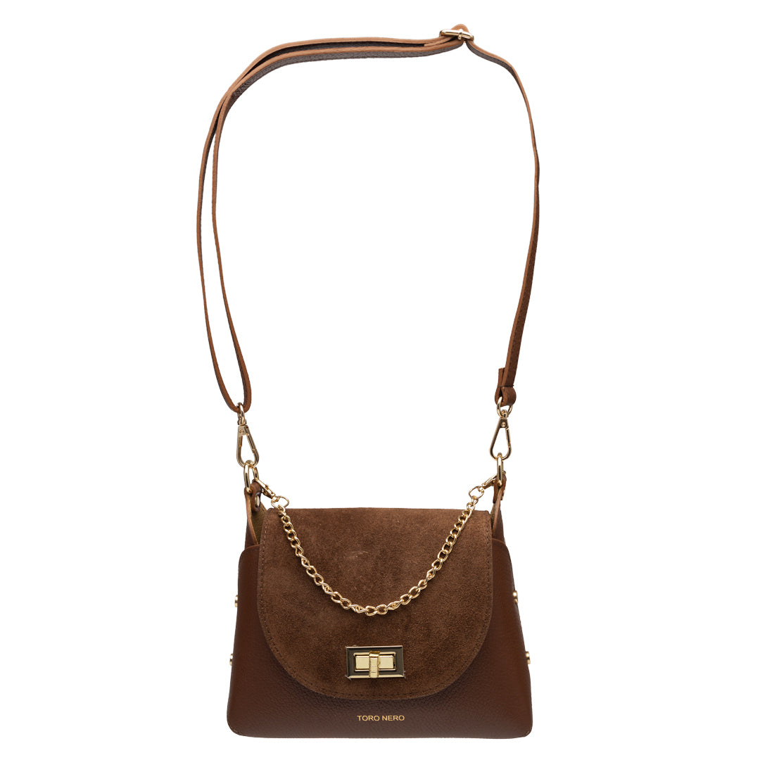 Damenhandtasche aus echtem Wildleder, braun Raisa