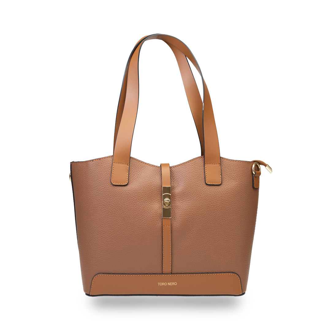 Borsa da donna in vera pelle marrone Sorina