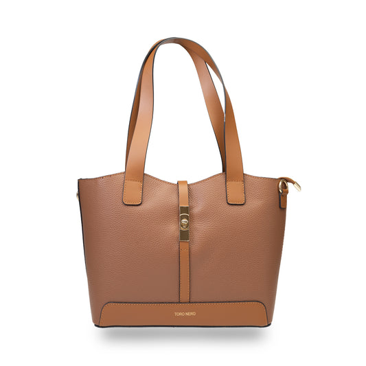 Borsa da donna in vera pelle marrone Sorina