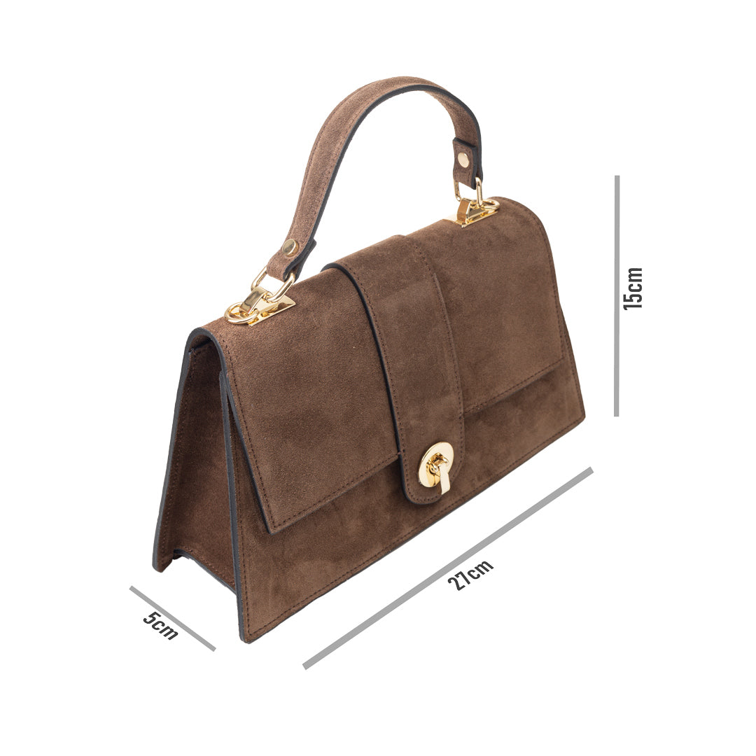 Borsa da donna in vera pelle marrone Verona