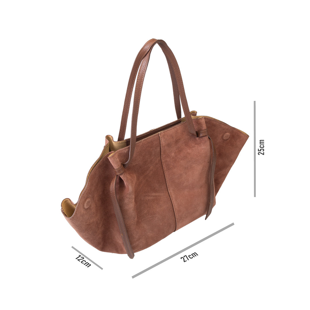 Borsa da donna in vera pelle color cuoio Alice
