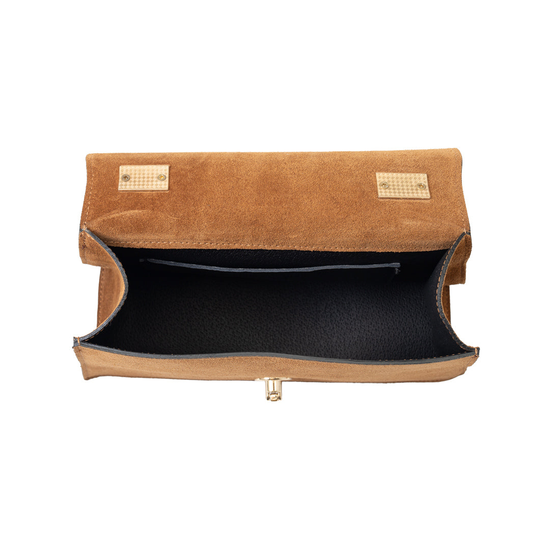 Bolso de piel natural marrón claro para mujer Verona
