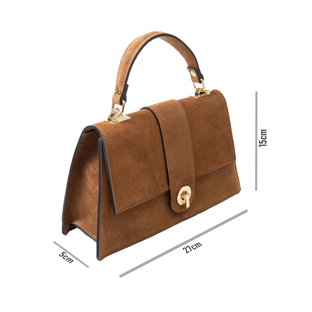 Bolso de piel natural marrón claro para mujer Verona