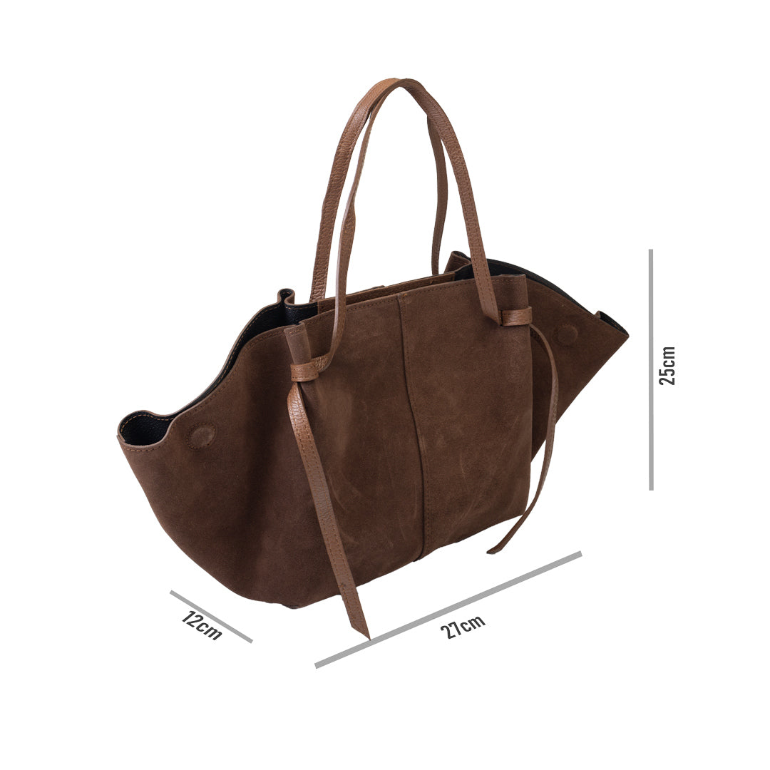 Borsa da donna in pelle naturale marrone scuro Alice