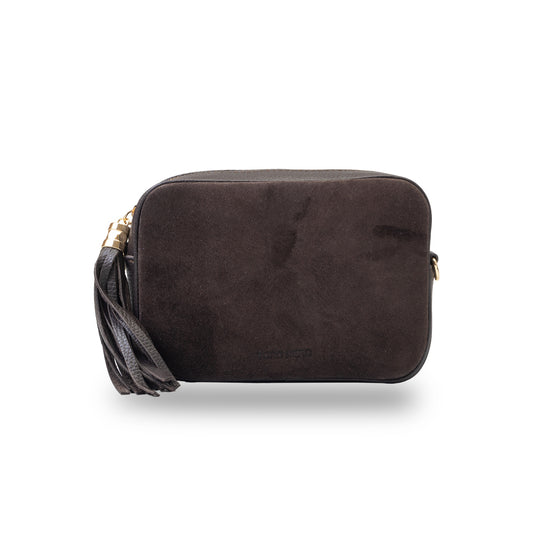 Borsa da donna in vera pelle marrone scuro Ancuta