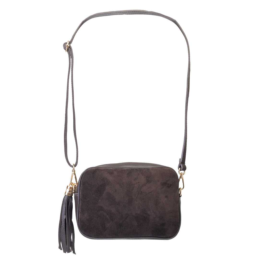 Borsa da donna in vera pelle marrone scuro Ancuta