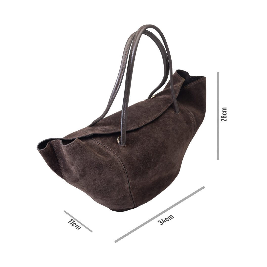 Borsa da donna in vera pelle marrone scuro Diana