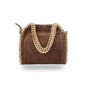 Borsa da donna in vera pelle marrone scuro Ilona