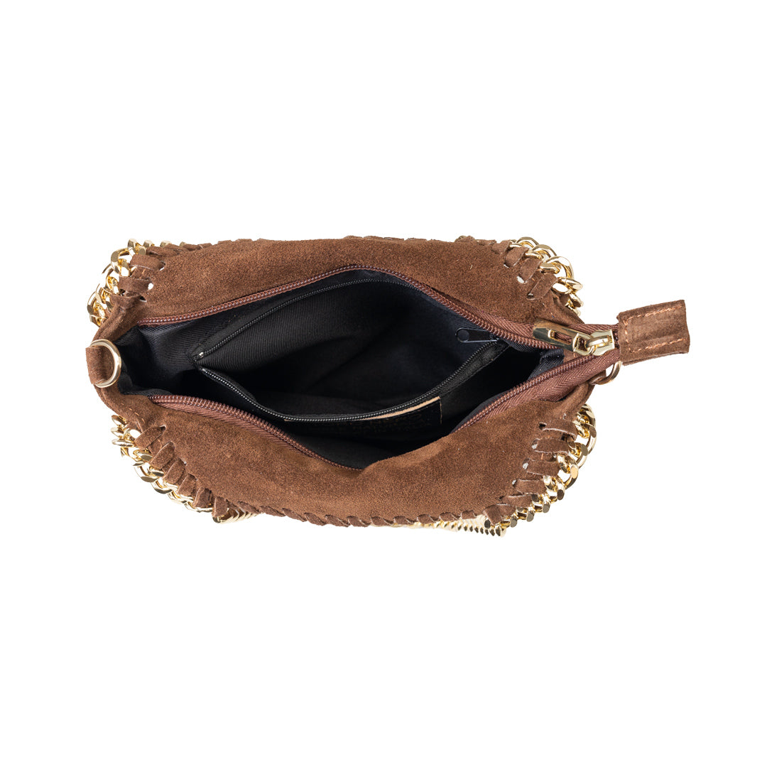 Borsa da donna in vera pelle marrone scuro Ilona