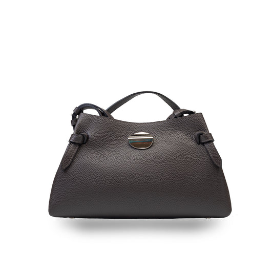 Borsa da donna in vera pelle marrone scuro Tania