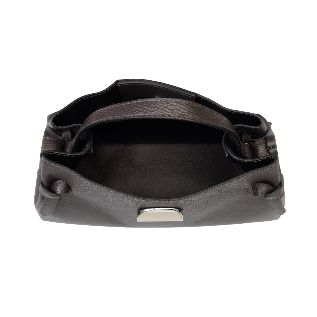 Borsa da donna in vera pelle marrone scuro Tania