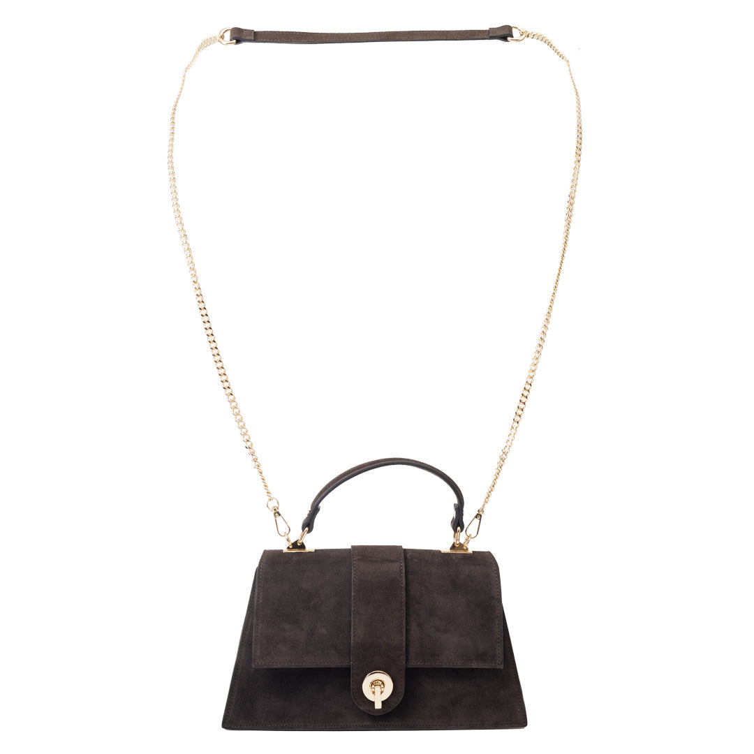 Borsa da donna in pelle naturale marrone scuro Verona