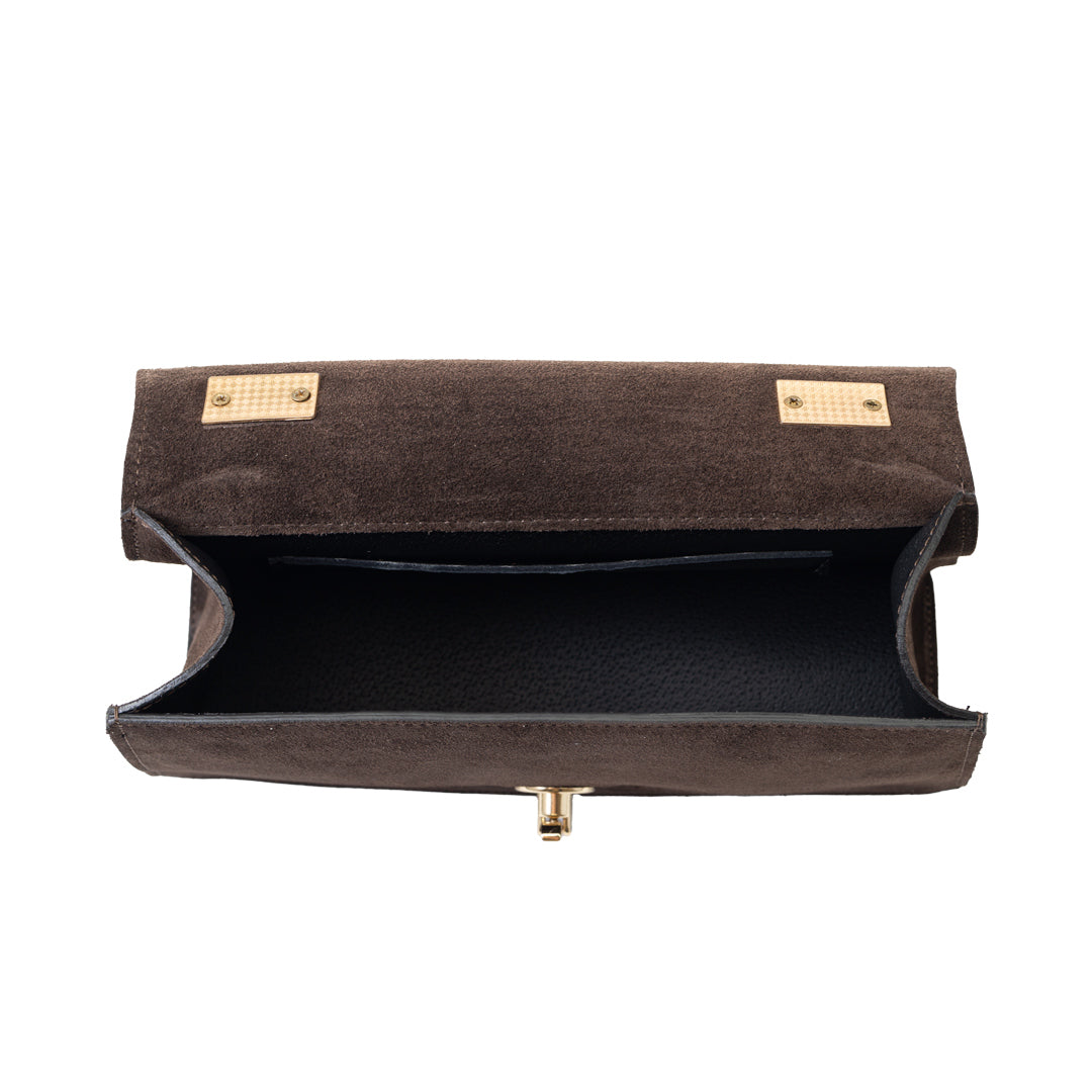 Borsa da donna in pelle naturale marrone scuro Verona