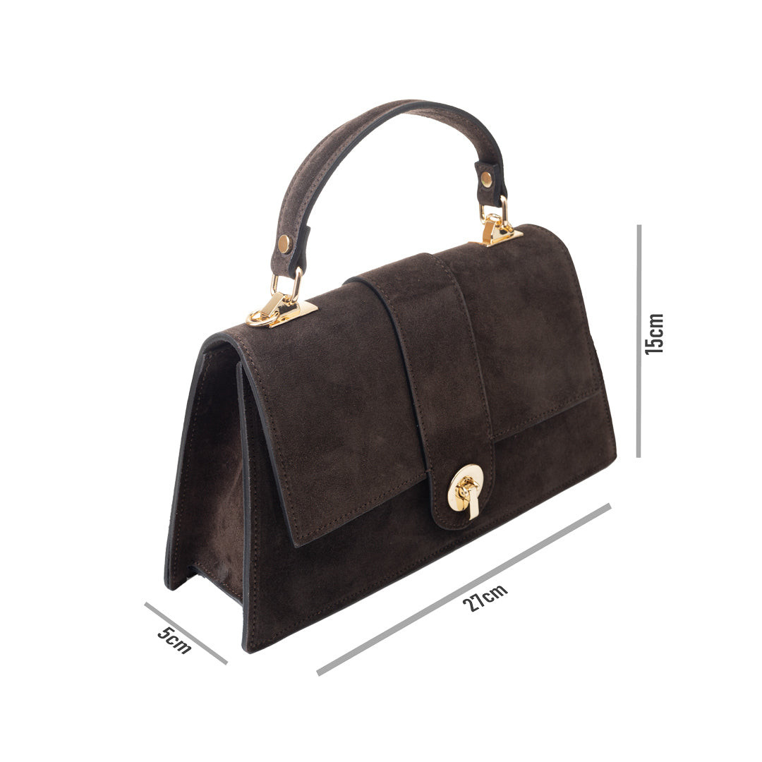 Borsa da donna in pelle naturale marrone scuro Verona