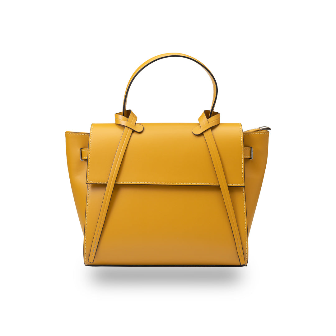 Borsa da donna in vera pelle color senape Erika