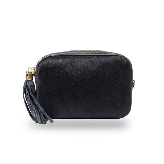 Borsa da donna in pelle naturale nera Adela
