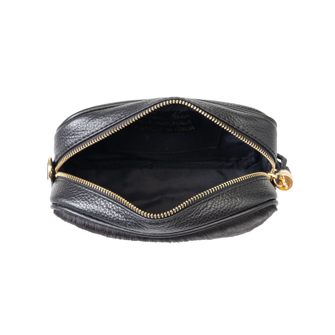 Borsa da donna in pelle naturale nera Adela