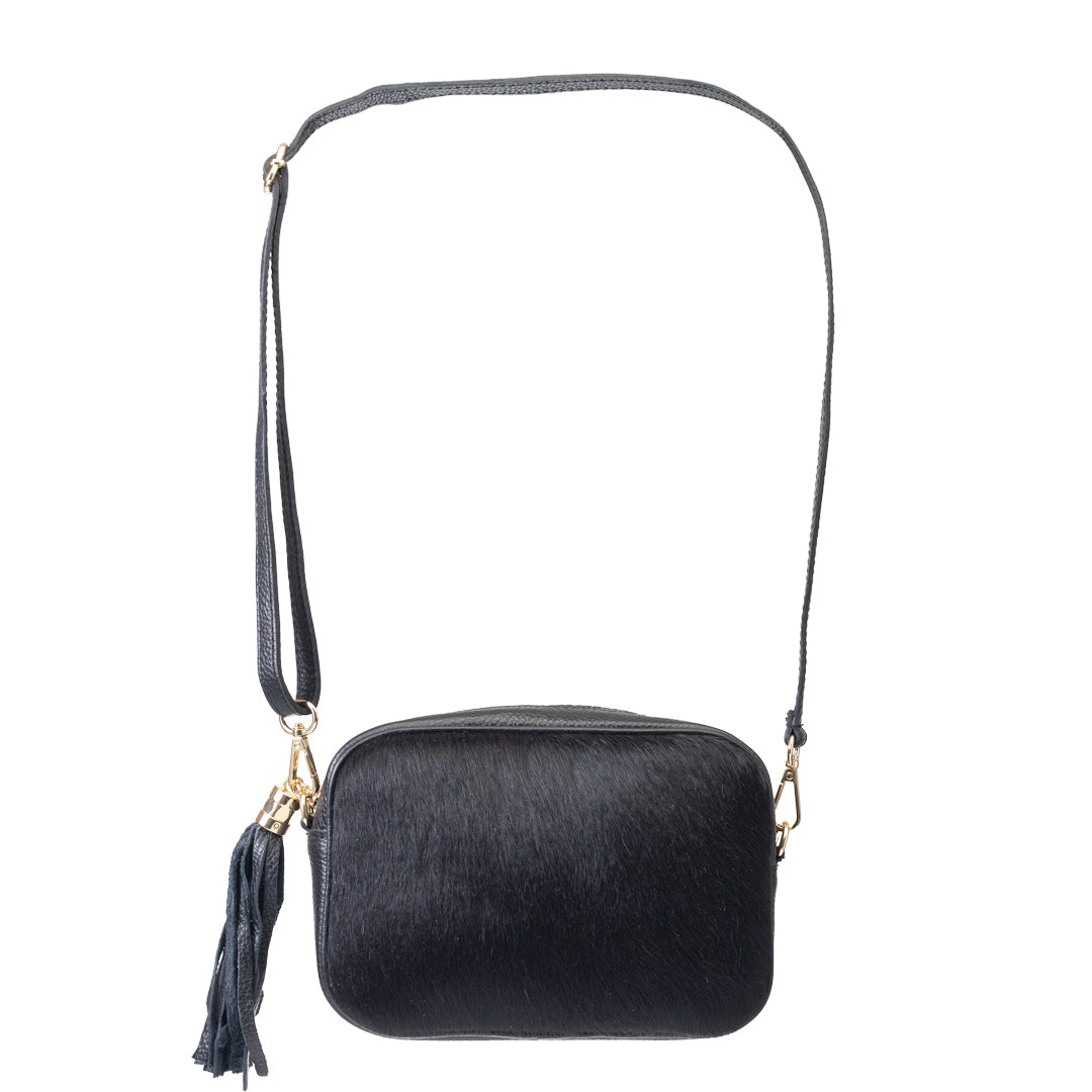 Borsa da donna in pelle naturale nera Adela