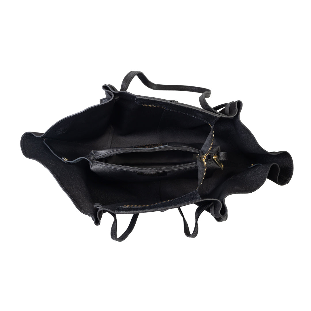 Borsa da donna in vera pelle nera Alice