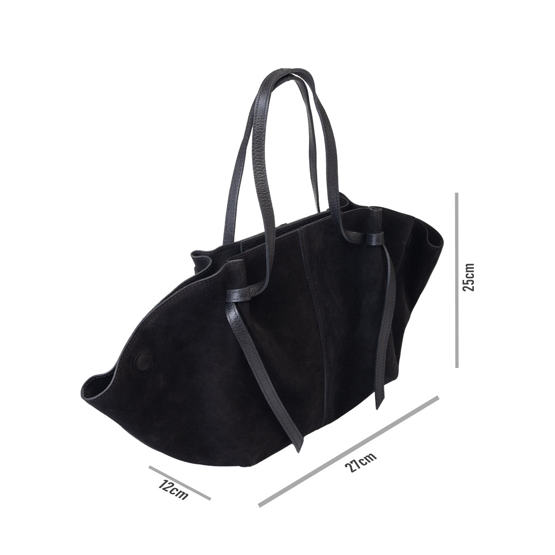 Damenhandtasche aus echtem Leder, schwarz, Alice
