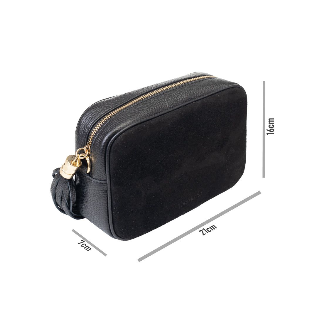 Borsa da donna in vera pelle nera Ancuta