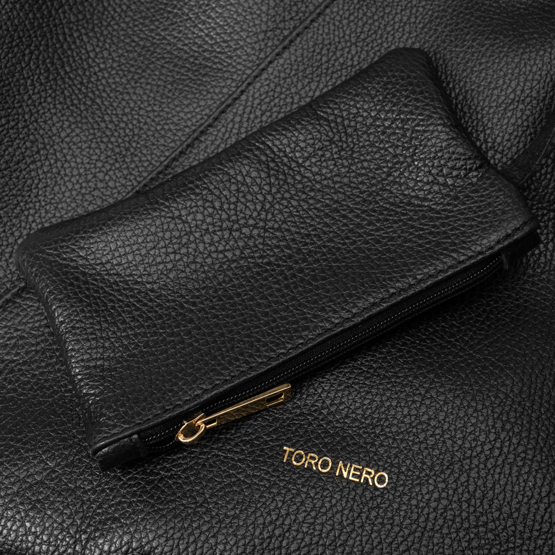 Damenhandtasche aus echtem Leder, schwarz, Camelia
