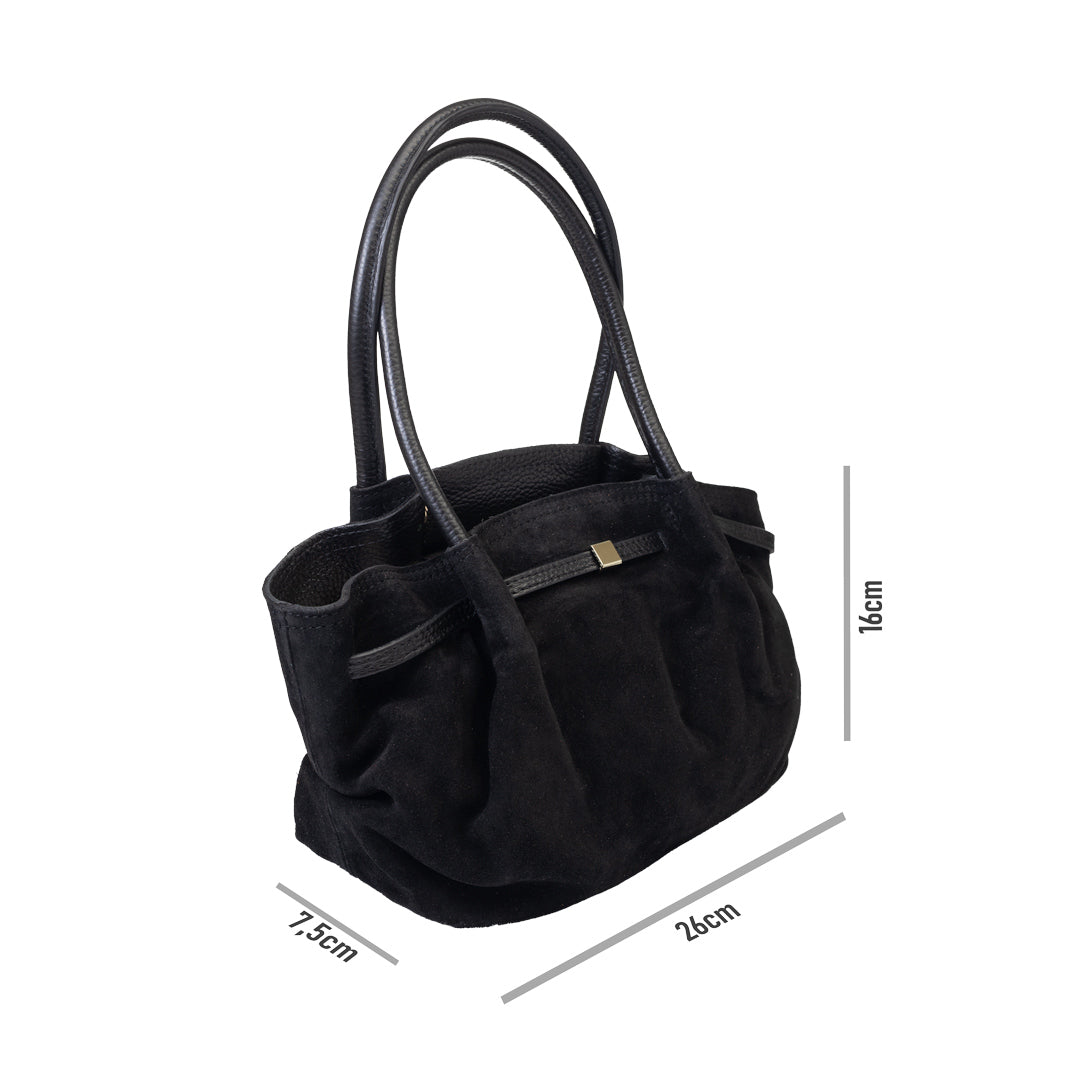 Borsa da donna in vera pelle nera Elena