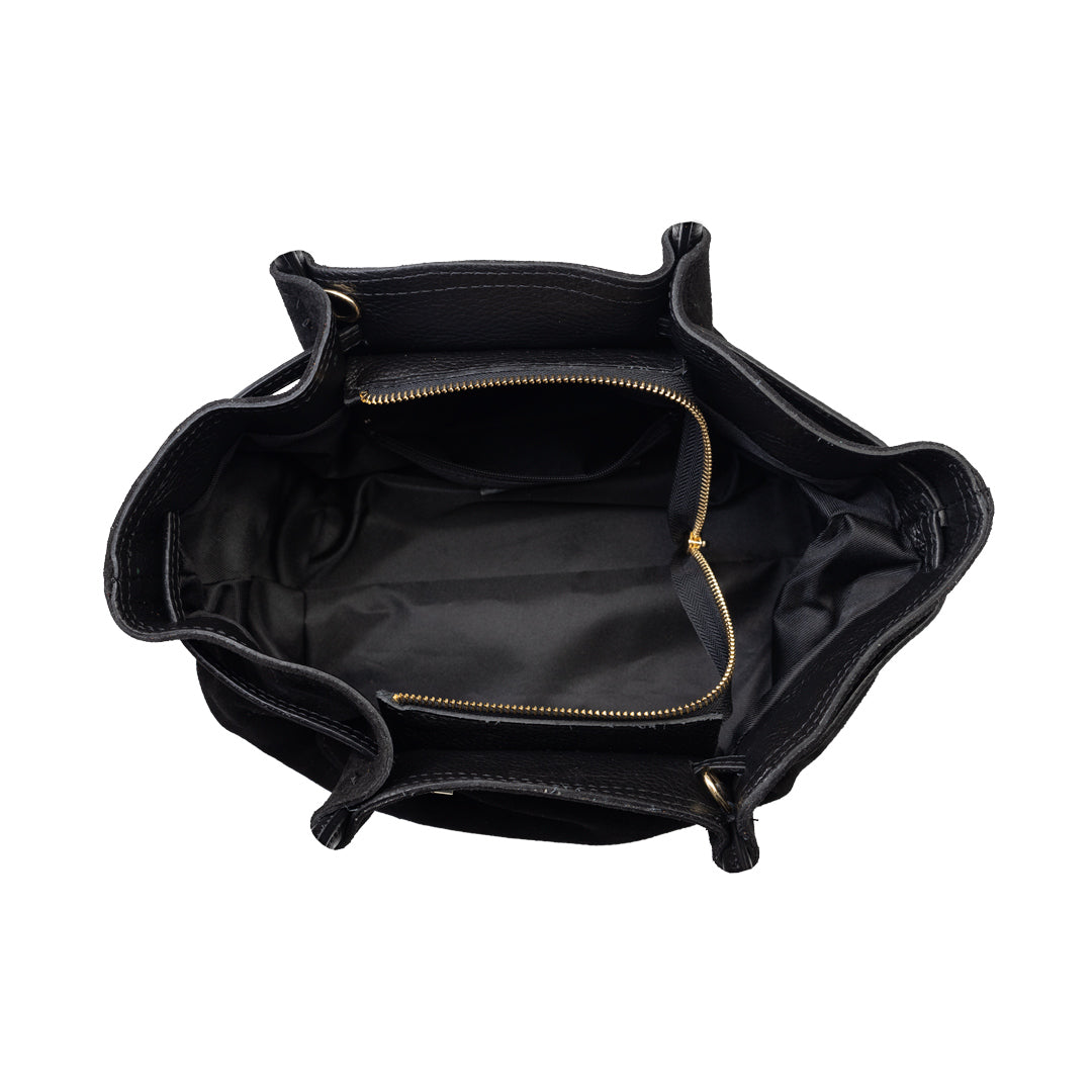 Borsa da donna in vera pelle nera Elena