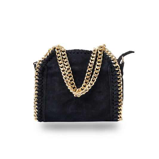 Borsa da donna in vera pelle nera Ilona