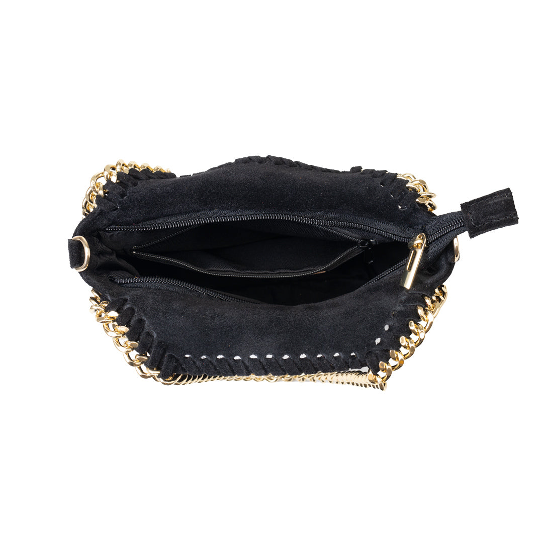 Borsa da donna in vera pelle nera Ilona