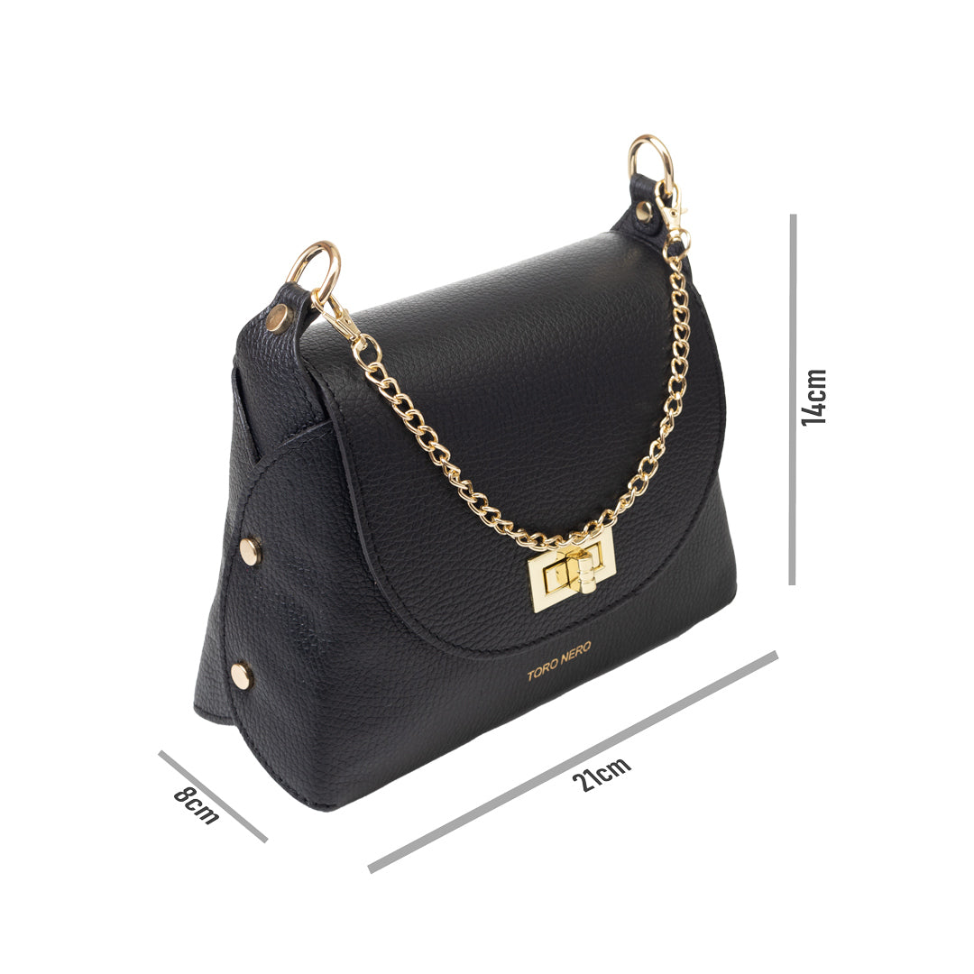 Borsa da donna in vera pelle nera Raisa