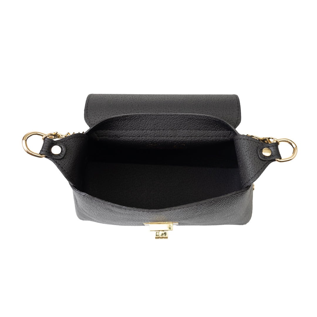 Borsa da donna in vera pelle nera Raisa