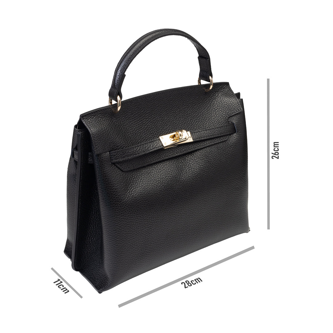 Borsa da donna in vera pelle nera Raluca