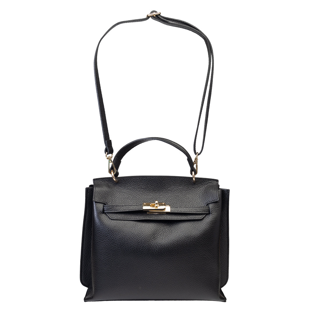 Borsa da donna in vera pelle nera Raluca