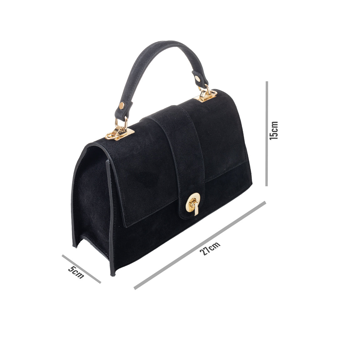 Borsa da donna in vera pelle nera Verona