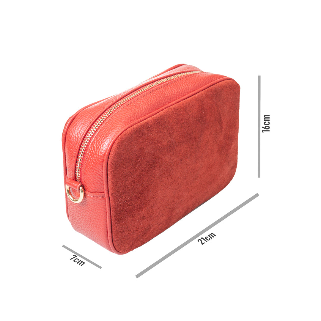 Borsa da donna in vera pelle rossa Ancuta