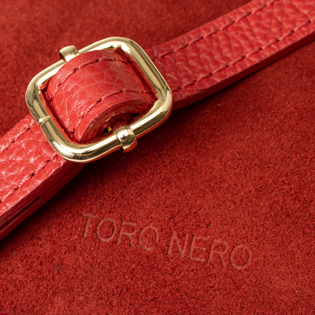 Borsa da donna in vera pelle rossa Ancuta