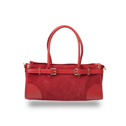 Borsa da donna in vera pelle rossa Evelin