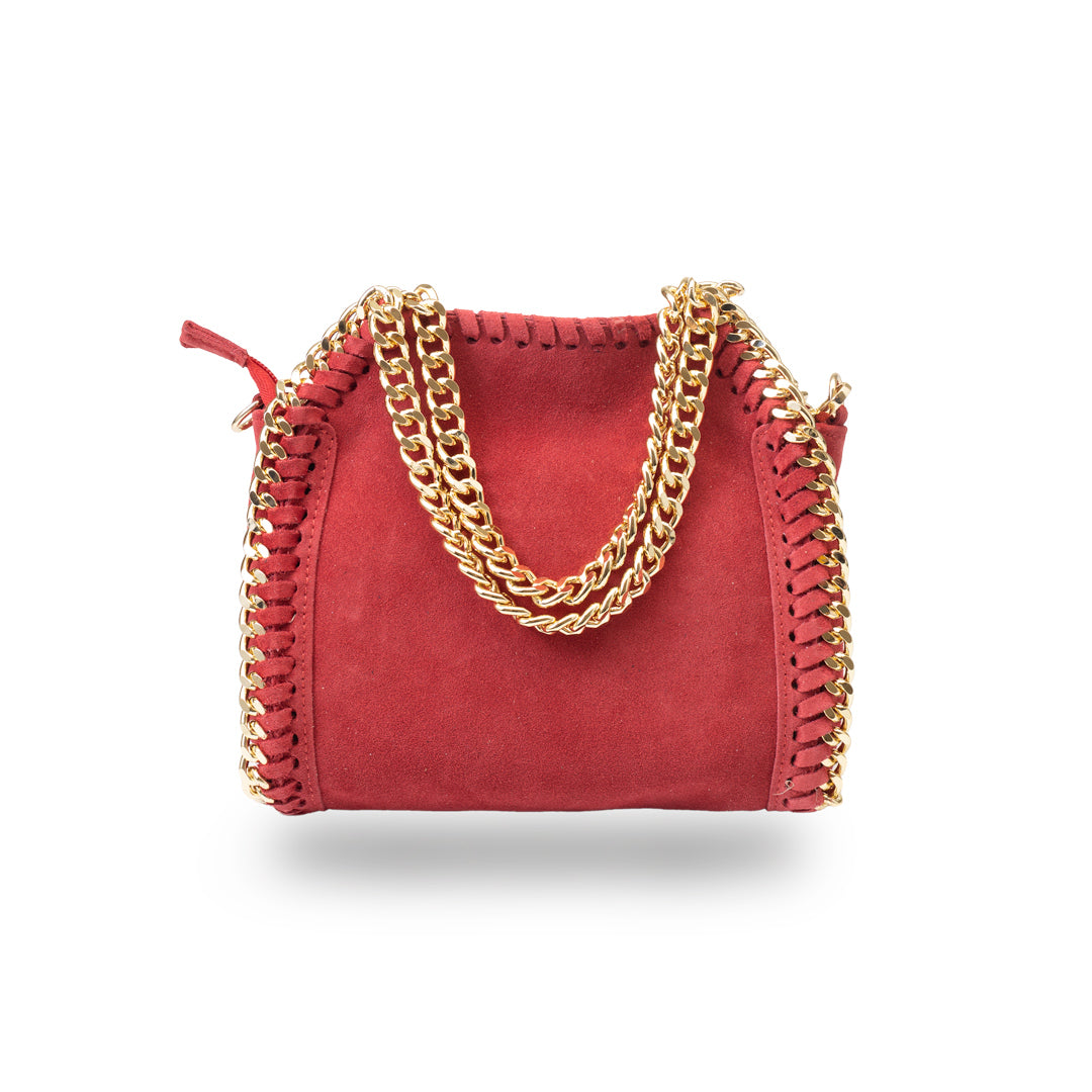 Borsa da donna in vera pelle rossa Ilona